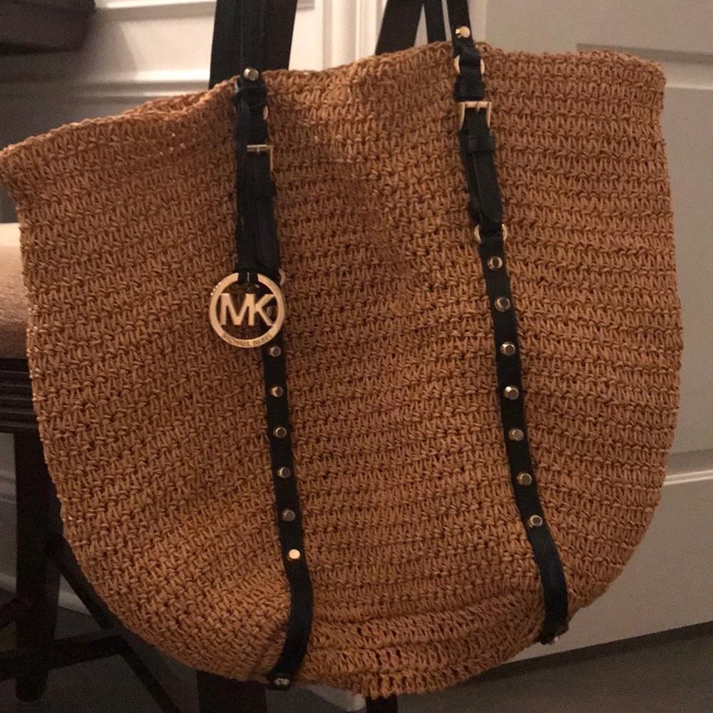 Gently used Michael Kors straw bag